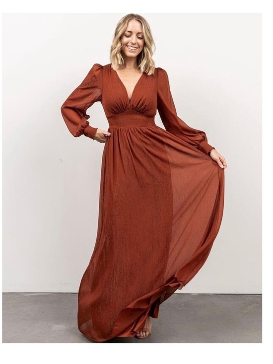 Baltic Born Dresses & Skirts - Baltic Born- Juliette Shimmer Long Sleeve Maxi Dress- S
